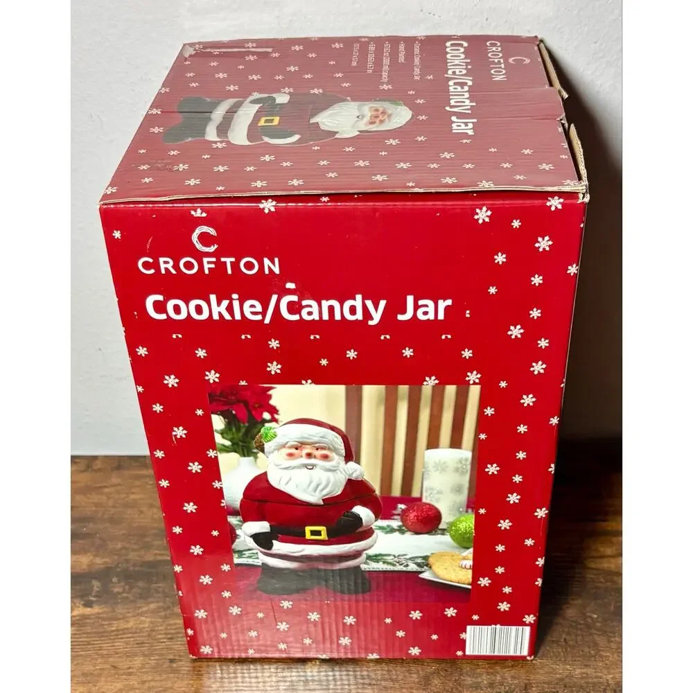 New Crofton Santa Christmas Ceramic Cookie/Candy Jar